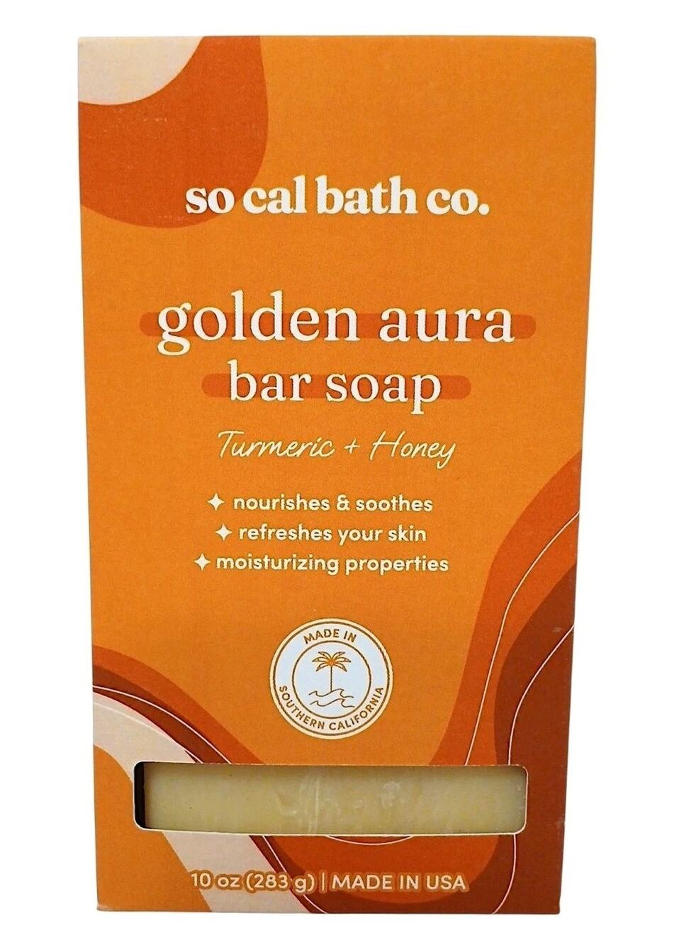 So Cal Bath Turmeric + Honey Golden Aura Bar Soap 10oz Body Hands Nourishes Luxe